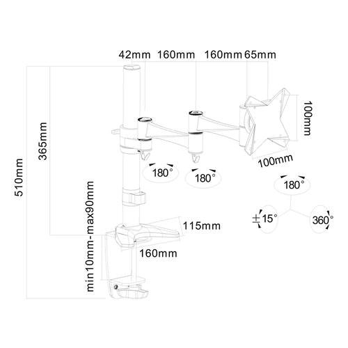 Uchwyt biurkowy Neomounts FPMA-D1330black