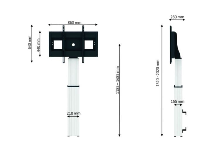Neomounts Elektrycznie regulowana podstawa podłogowa PLASMA-W2500 srebrna