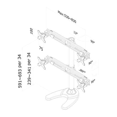 Neomounts biurkowe wsparcie FPMA-D700DD4