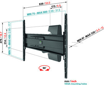 Vogels EFW 8325 Uchwyt ścienny LCD LED Plasma Motion L