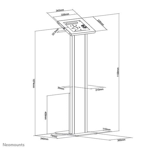 Neomounts podstawa podłogowa na tablet 9,7 do 11 cali Biała FL15-750WH1