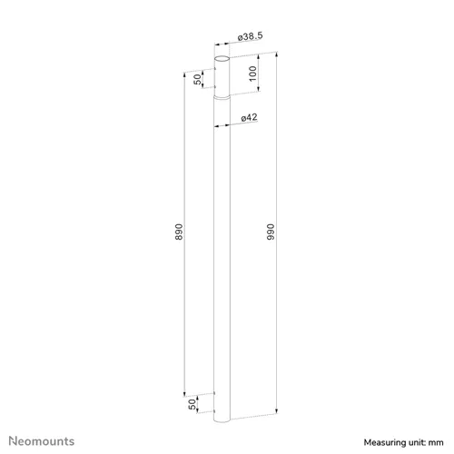 Neomounts ACL25-500BL Przedłużka do uchwytu sufitowego projektora - wys. 89 cm