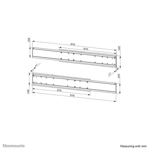 Neomounts ADM-875BL2 Podwójny adapter do ekranów 42–65 cali – czarny