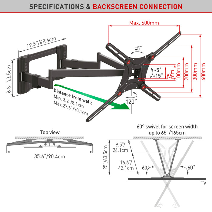 Solidny uchwyt do TV | 13"- 90" | Barkan Mounts