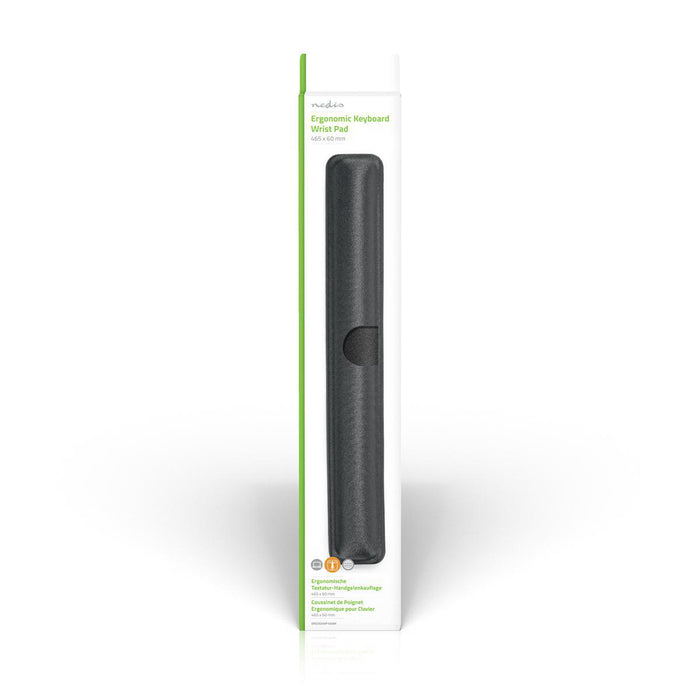 Ergonomiczne podparcie nadgarstka do klawiatury | Żelowe | 465 x 60 mm | Czarny