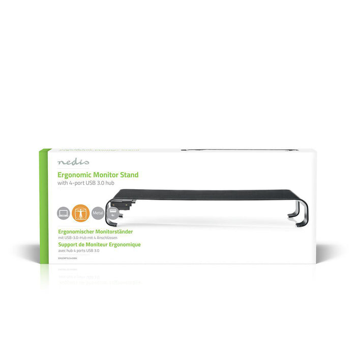 Ergonomiczna wielofunkcyjna podstawka | Hub USB 3.0 | 4 porty | Czarny