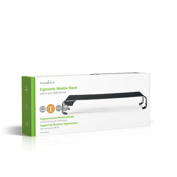 Ergonomiczna wielofunkcyjna podstawka | Hub USB 3.0 | 4 porty | Czarny
