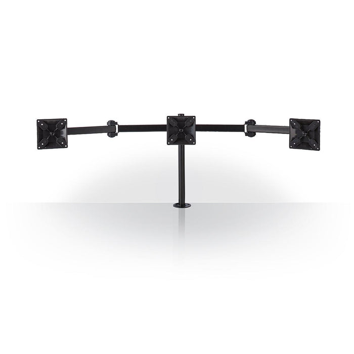 Ergonomiczny uchwyt na monitor | Potrójne ramię monitora | Obracany i pochylany | Czarny