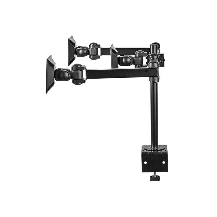 Ergonomiczny uchwyt na monitor | Potrójne ramię monitora | Obracany i pochylany | Czarny