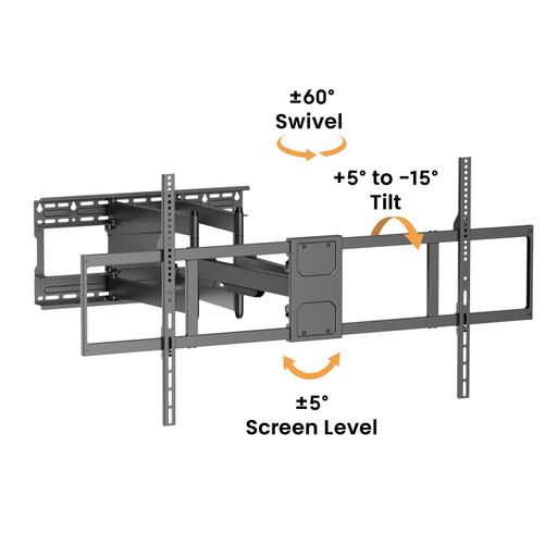 Wolff Mount Ultra Heavy Duty muurbeugel voor Samsung tot 140 inch – draai- en kantelmogelijkheden