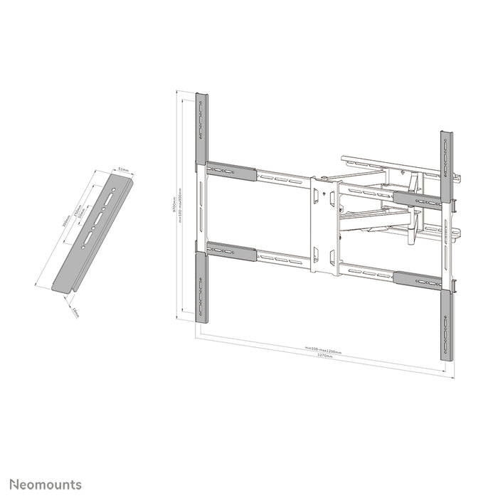 Neomounts zestaw rozszerzający VESA AWLS-950BL1 do WL40S-950BL18 - Czarny