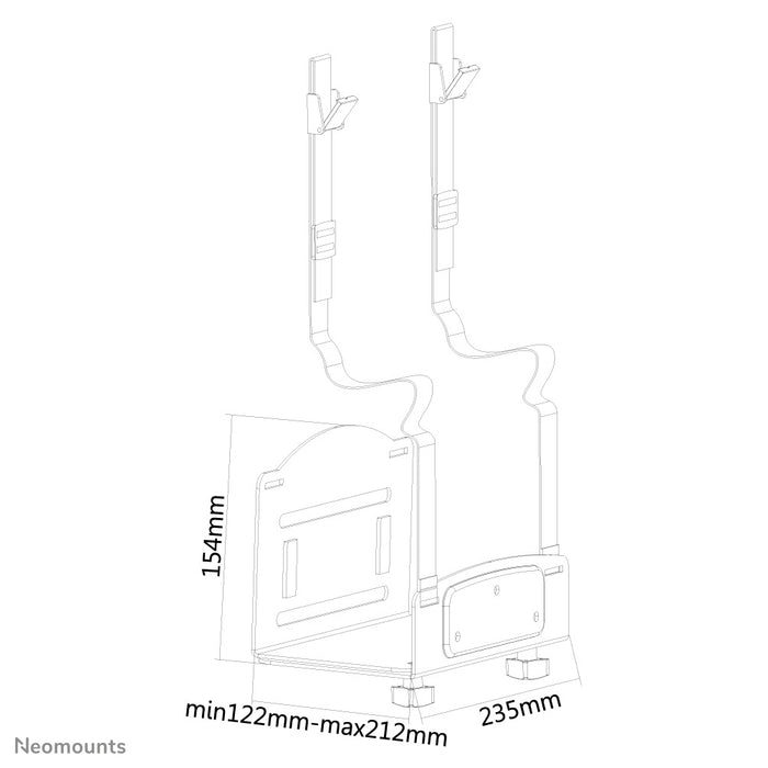 Neomounts CPU-W100 czarny to uchwyt do montażu PC lub thin clienta na ścianie.
