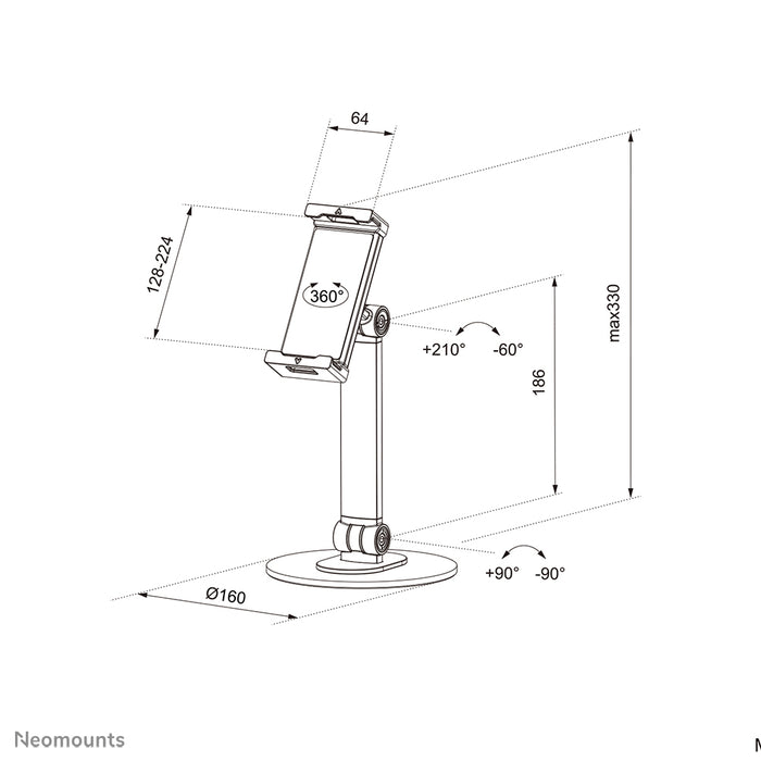 Neomounts DS15-540WH1 uniwersalna podstawka na tablet 4,7-12,9 cala - tablety - Biała