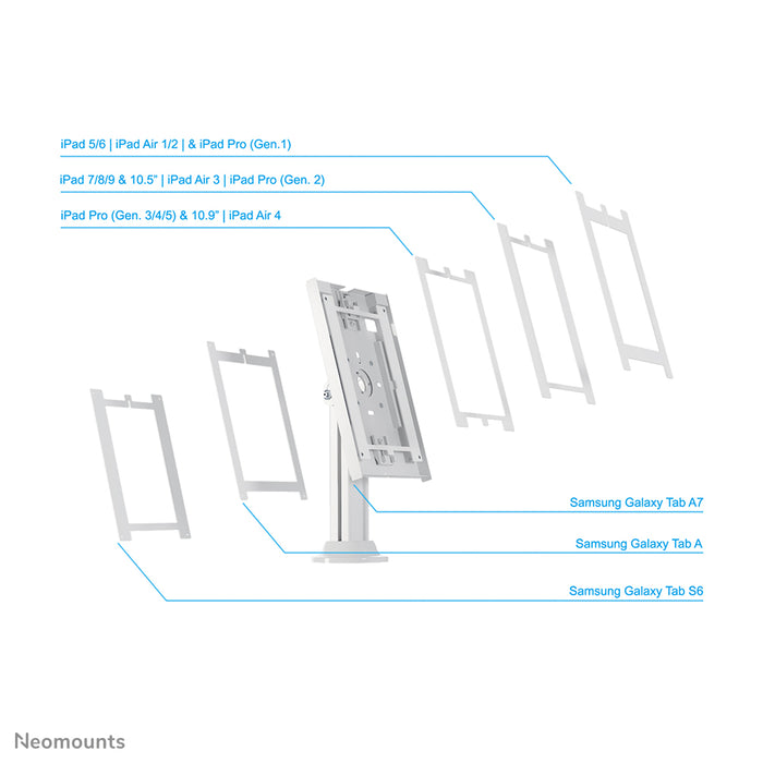 Neomounts DS15-640WH1 obrotowy uchwyt na tablet na blat stołu dla tabletów 9,7-11 cali - Biały