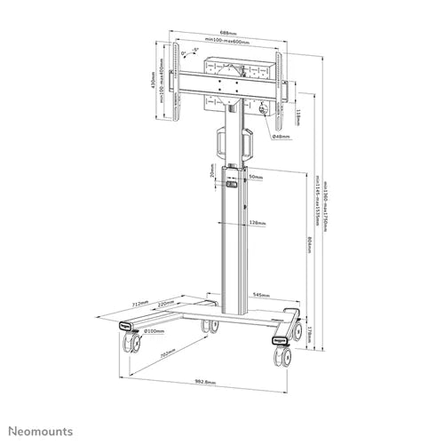 Neomounts Mobilne podparcie podłogowe FL50S-825BL1