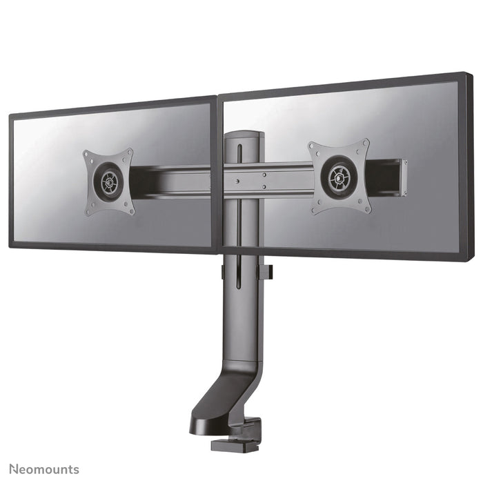 Neomounts FPMA-D860D czarny to uchwyt biurkowy na dwa monitory do 27 cali (69 cm).