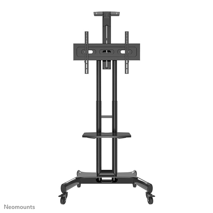 Neomounts NM-M1700 czarny to mebel na kółkach do płaskich ekranów do 75 cali (191 cm). W zestawie półka na laptopa - Czarny