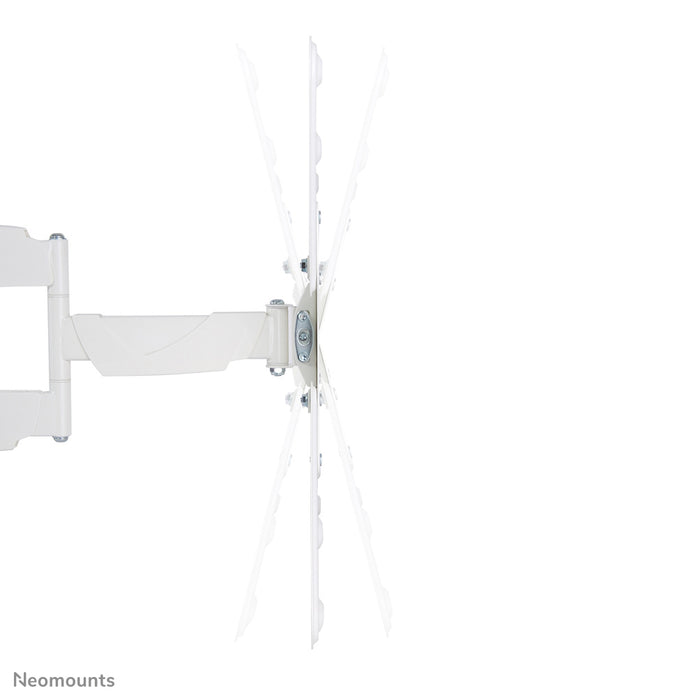 Neomounts NM-W440 biały to uchwyt ścienny z 3 punktami obrotu do płaskich ekranów do 55 cali (140 cm).