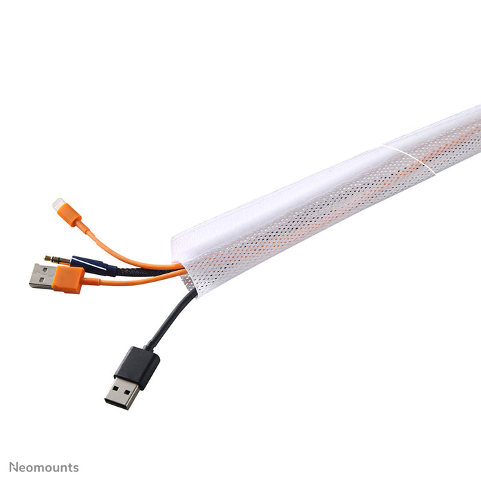 Neomounts NS-CS200 biały to elastyczna osłona na kable (Długość: 200 cm, Szerokość: 8,5 cm) - Biały