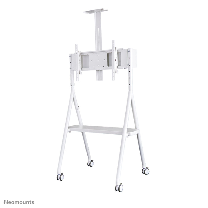 Neomounts NS-M1500 biały to mobilny mebel na ekrany płaskie do 65 cali (165 cm). W zestawie półka na laptopa - biały