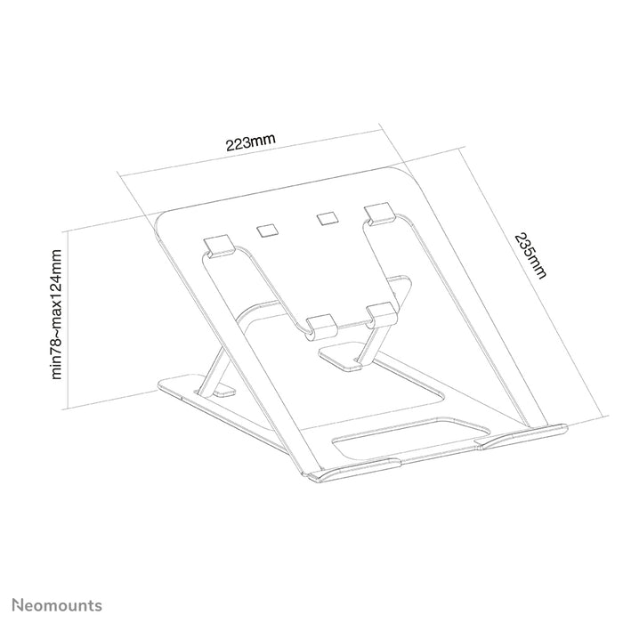 Neomounts NSLS085 czarna składana podstawka pod laptopa do 17 cali - czarna