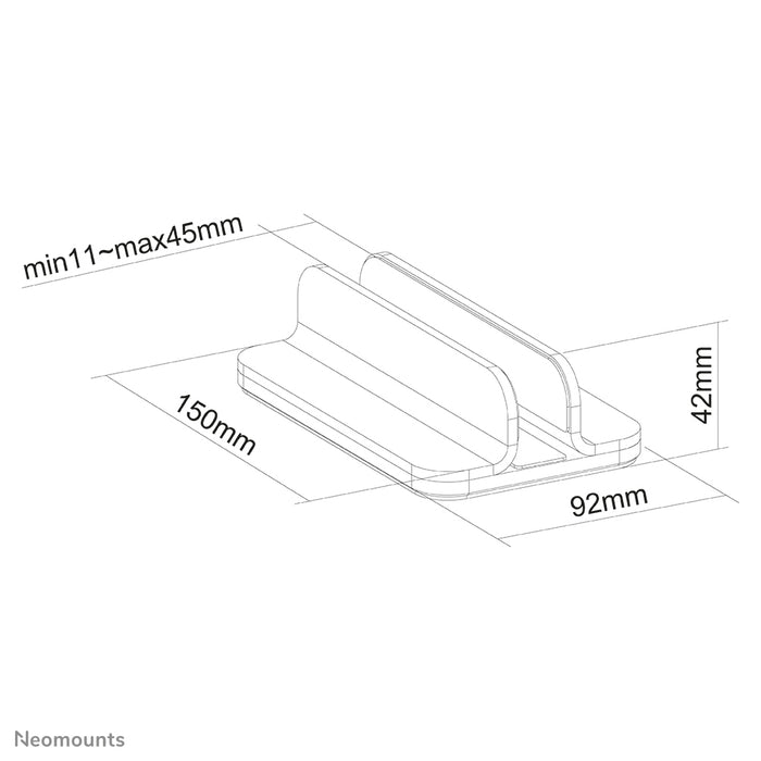 Neomounts pionowa podstawka pod laptopa - srebrna