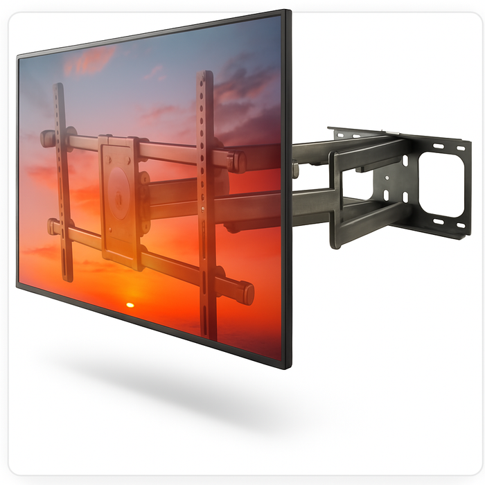 Wolff Mount Mocny Uchwyt Telewizyjny Ścienny 37 do 90 cali | 63 cm od ściany | Obracany | do 60 kilogramów | VESA 600x400 | Uniwersalny