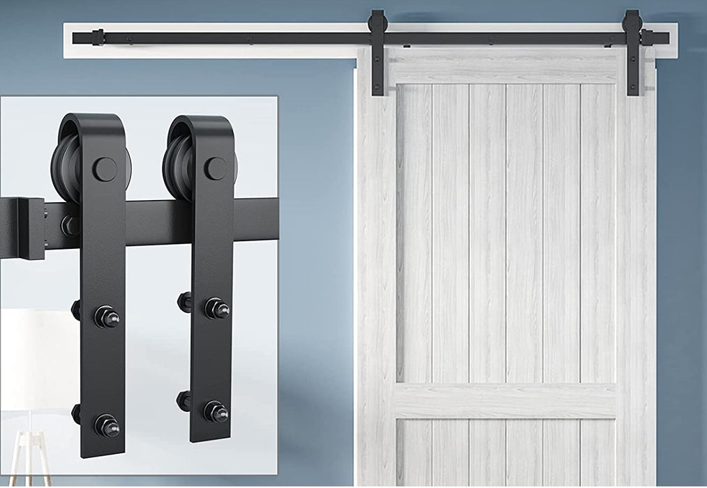 Wolff Mount wm-031 – Schuifdeursysteem voor Deuren – 2 Meter Rail – Mat Zwart – Soepel Gelagerde Rollers