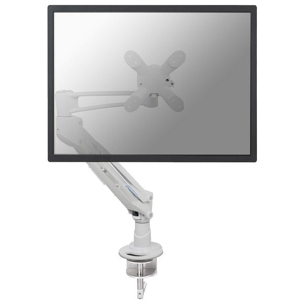Białe biurkowe ramię monitora Neomounts FPMA-D940