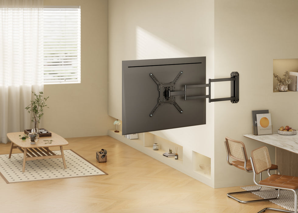 Wolff Mount Bardzo długi pełny ruch uchwyt ścienny do telewizora do 65 cali | do 95 cm od ściany! | Uniwersalny | VESA 400x400