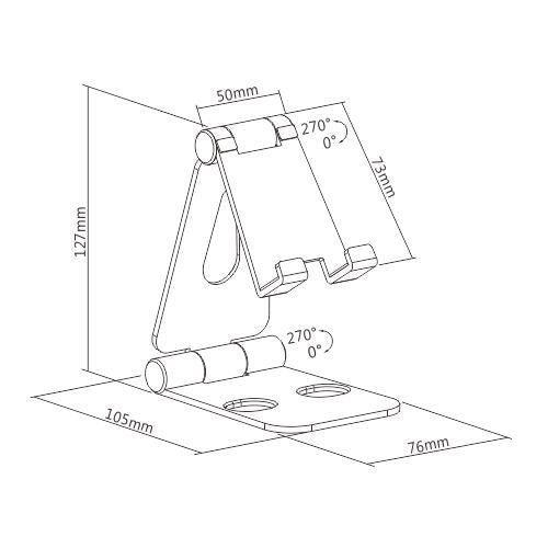 Wolff Mount aluminiowy składany uchwyt na tablet i telefon – TVB-130