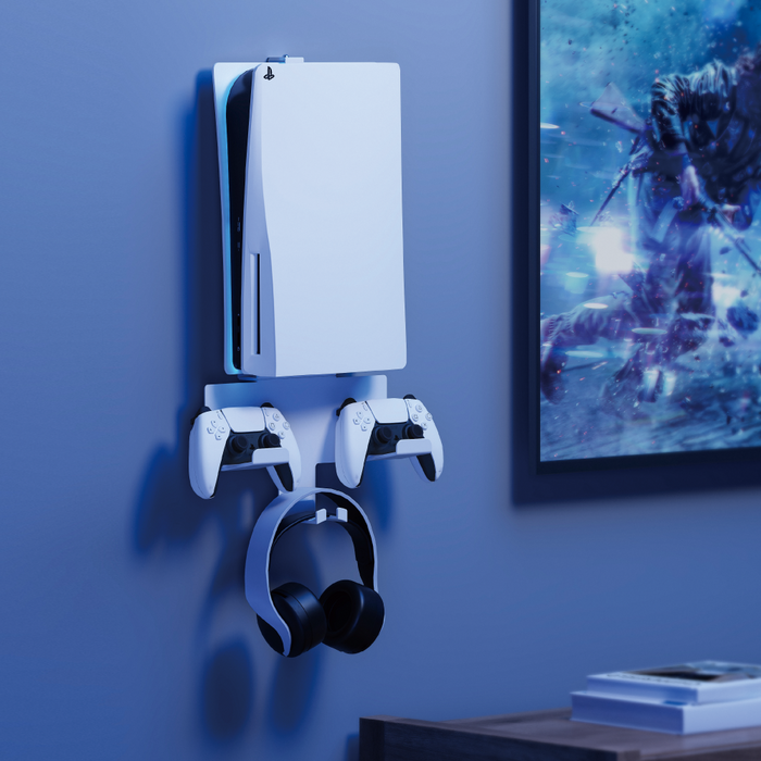 Wolff Mount PS5 Uchwyt – Uchwyt ścienny do PlayStation 5 i kontrolerów – Czarny