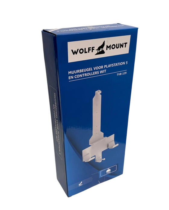 Wolff Mount PS5 Uchwyt – Uchwyt ścienny do PlayStation 5 i kontrolerów – Biały