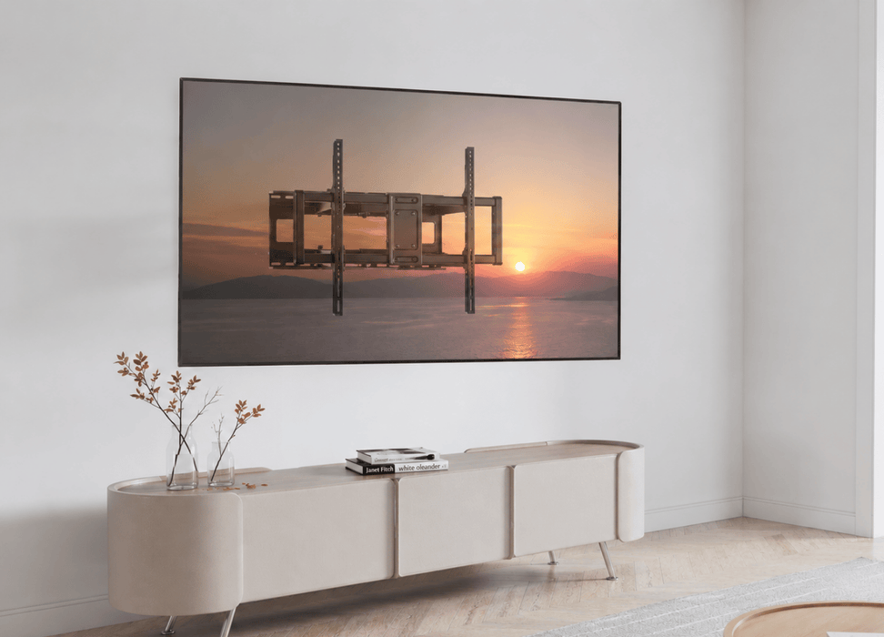 Wolff Mount | Wytrzymały uchwyt do telewizora do 120 cali | 120 kg! | VESA 900 × 600 | 70 cm od ściany | 10 lat gwarancji